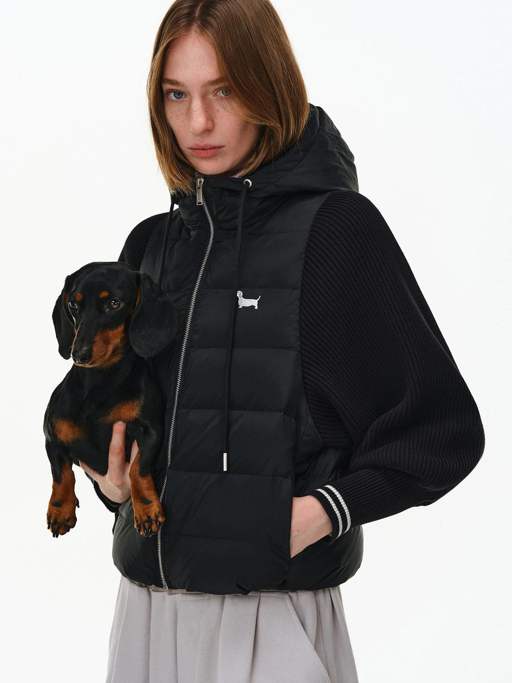 PCLP 90% White Duck Down Tech Hooded Regular Fit Washable Nylon Zipper Down Jacket