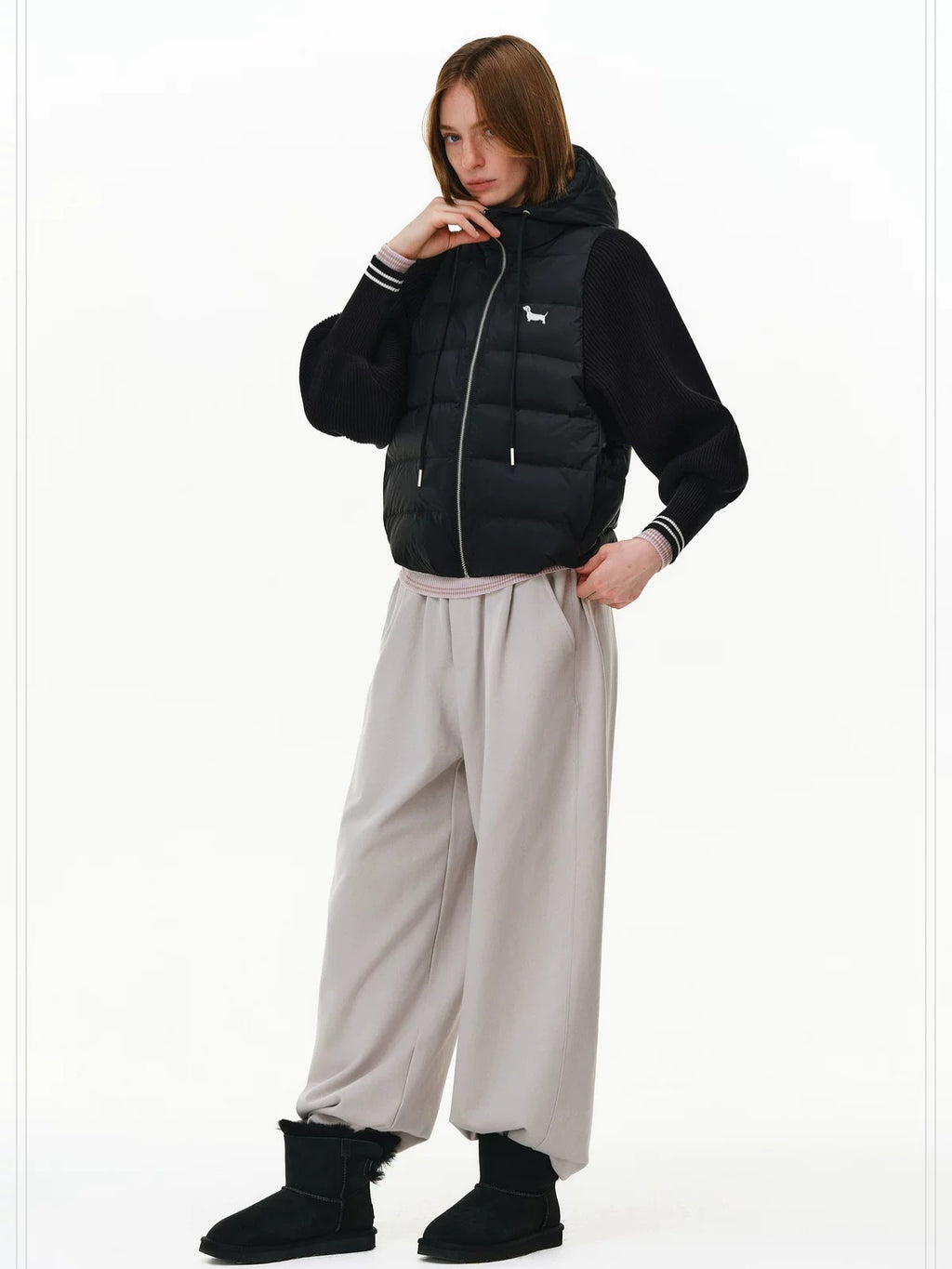 PCLP 90% White Duck Down Tech Hooded Regular Fit Washable Nylon Zipper Down Jacket