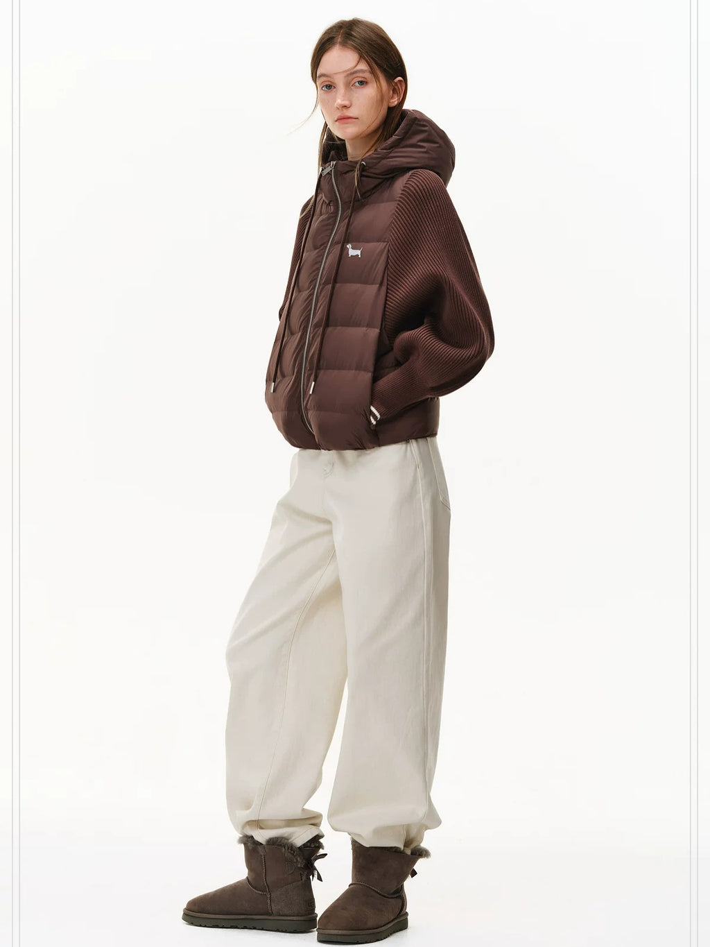 PCLP 90% White Duck Down Tech Hooded Regular Fit Washable Nylon Zipper Down Jacket