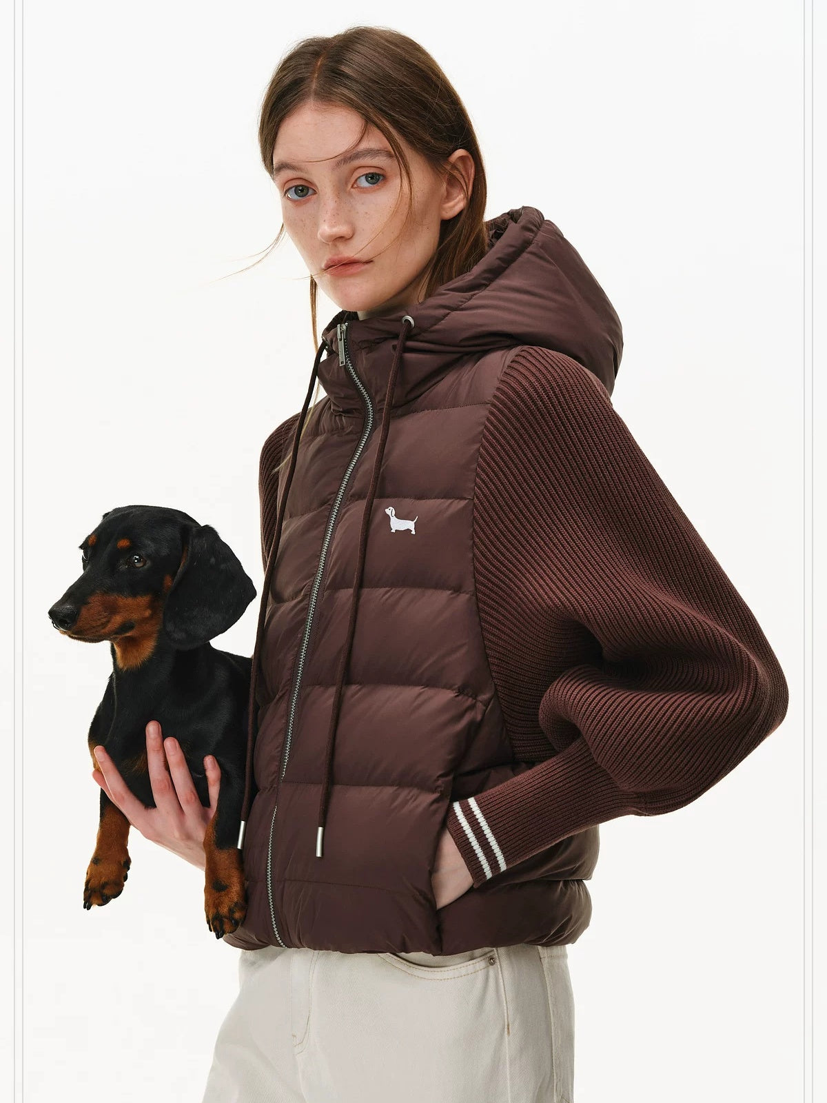 PCLP 90% White Duck Down Tech Hooded Regular Fit Washable Nylon Zipper Down Jacket