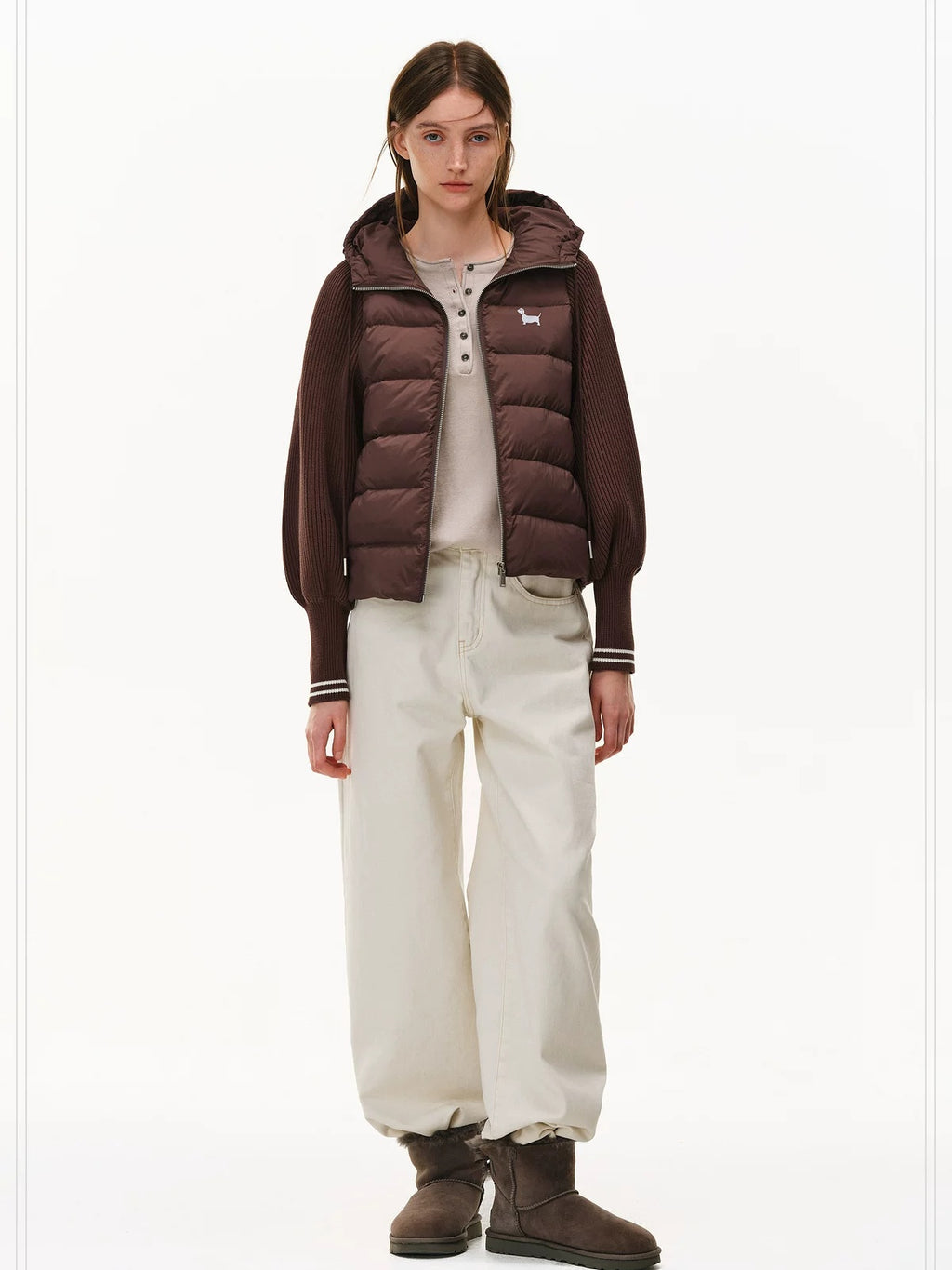 PCLP 90% White Duck Down Tech Hooded Regular Fit Washable Nylon Zipper Down Jacket