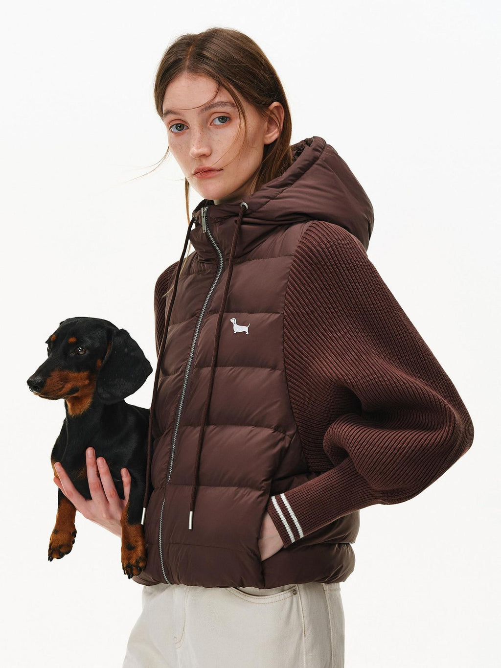 PCLP 90% White Duck Down Tech Hooded Regular Fit Washable Nylon Zipper Down Jacket