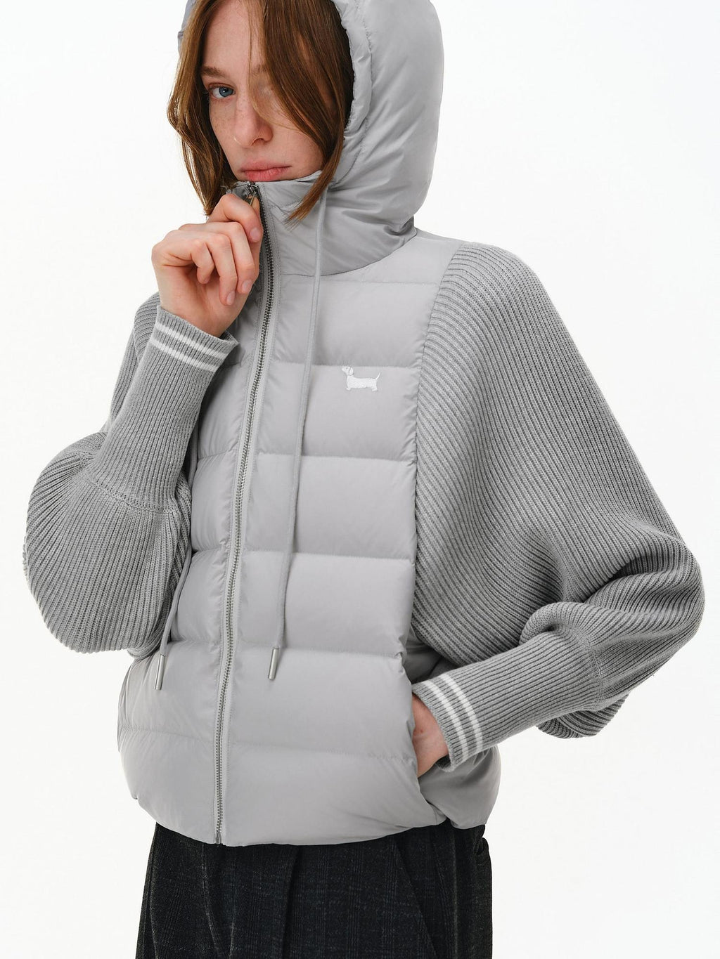 PCLP 90% White Duck Down Tech Hooded Regular Fit Washable Nylon Zipper Down Jacket