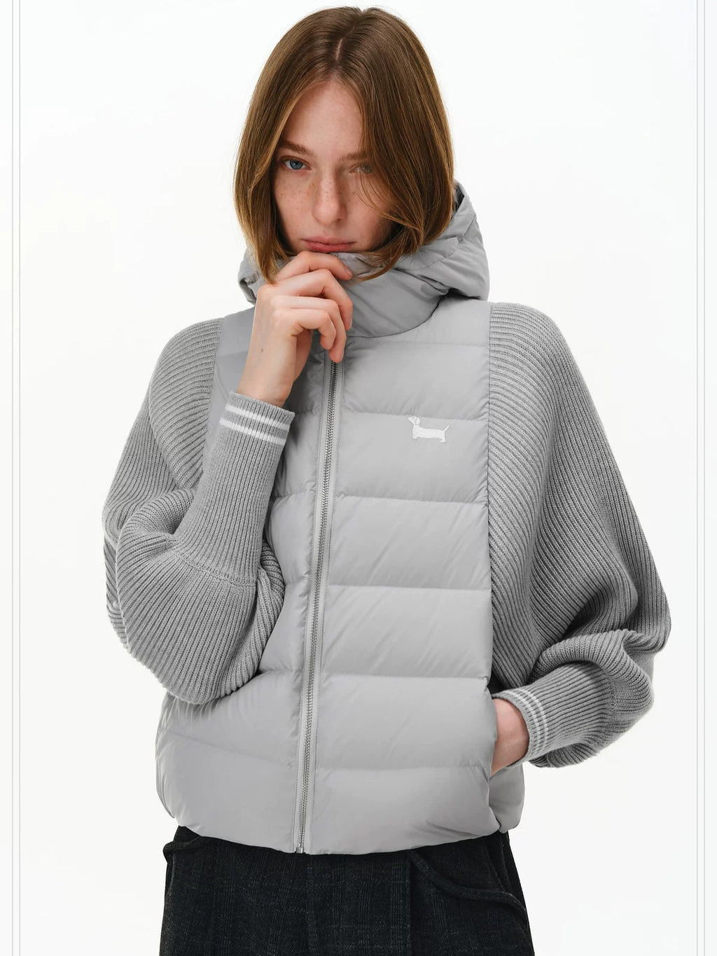 PCLP 90% White Duck Down Tech Hooded Regular Fit Washable Nylon Zipper Down Jacket