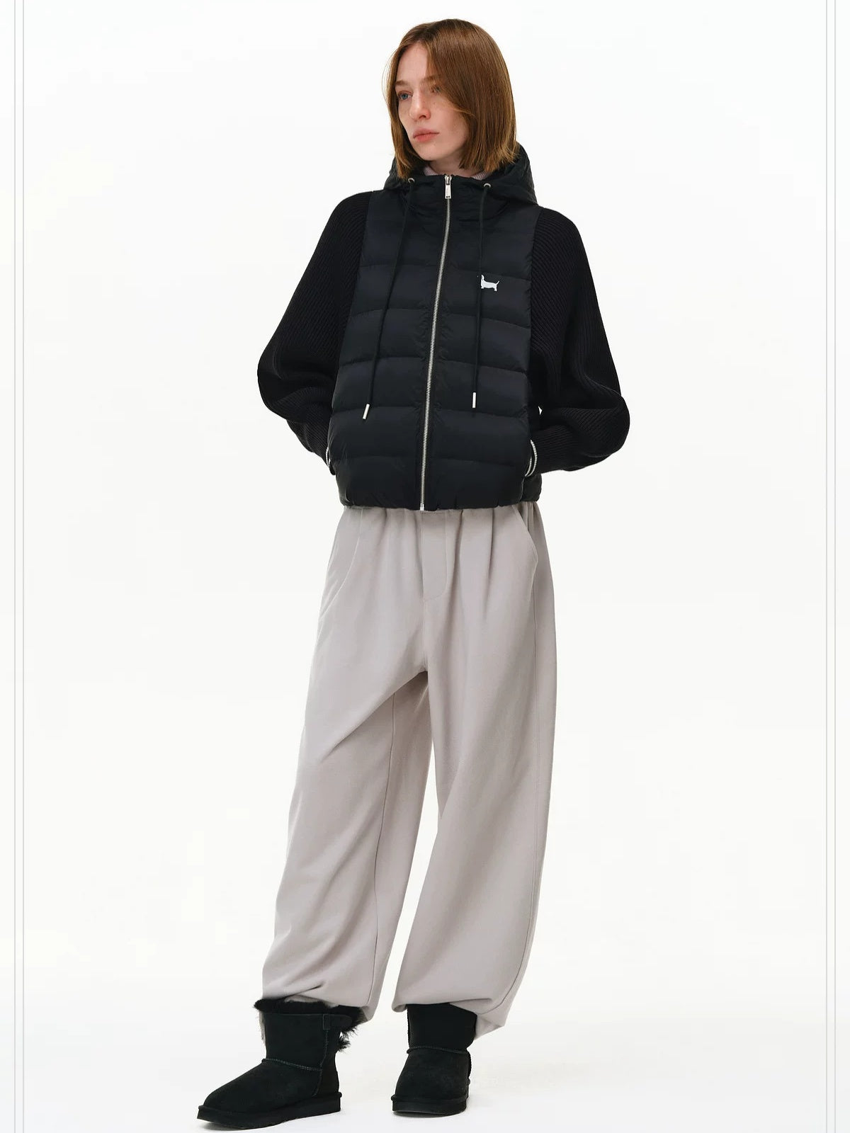 PCLP 90% White Duck Down Tech Hooded Regular Fit Washable Nylon Zipper Down Jacket