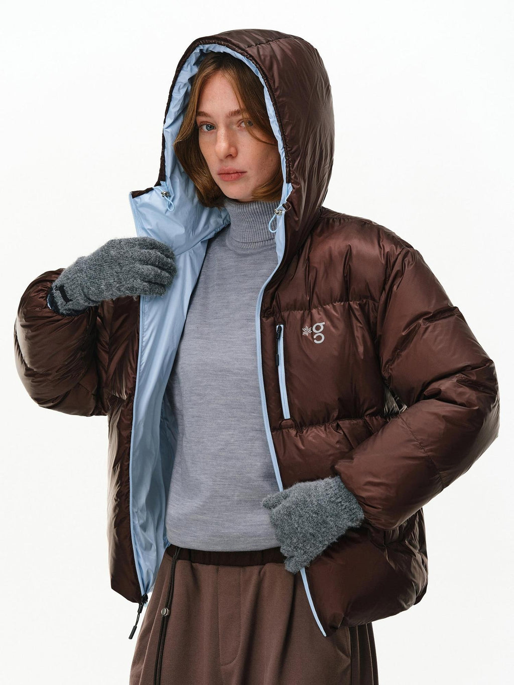 PCLP 95% White Duck 800Fp Hooded Windproof Thick Fit Women Everyday Down Jacket