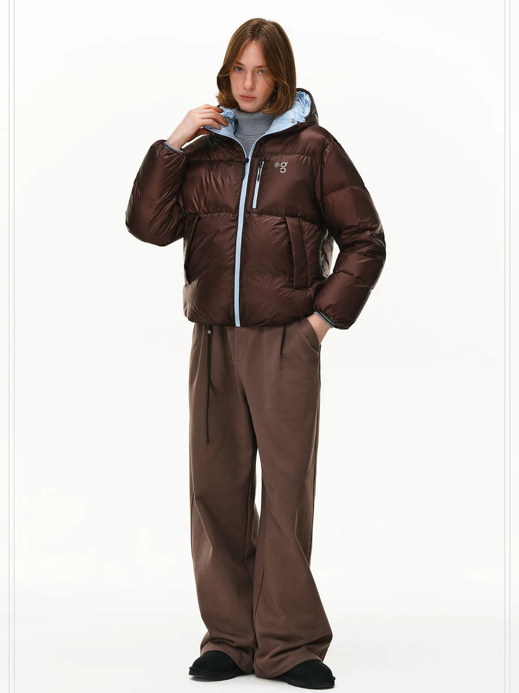 PCLP 95% White Duck 800Fp Hooded Windproof Thick Fit Women Everyday Down Jacket