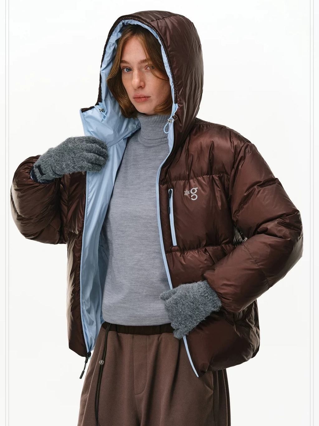 PCLP 95% White Duck 800Fp Hooded Windproof Thick Fit Women Everyday Down Jacket