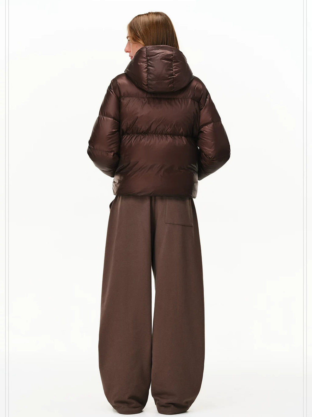 PCLP 95% White Duck 800Fp Hooded Windproof Thick Fit Women Everyday Down Jacket