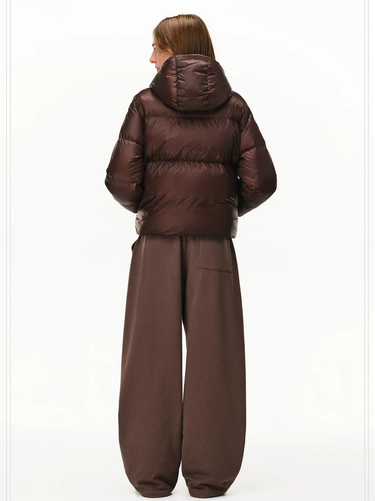 PCLP 95% White Duck 800Fp Hooded Windproof Thick Fit Women Everyday Down Jacket