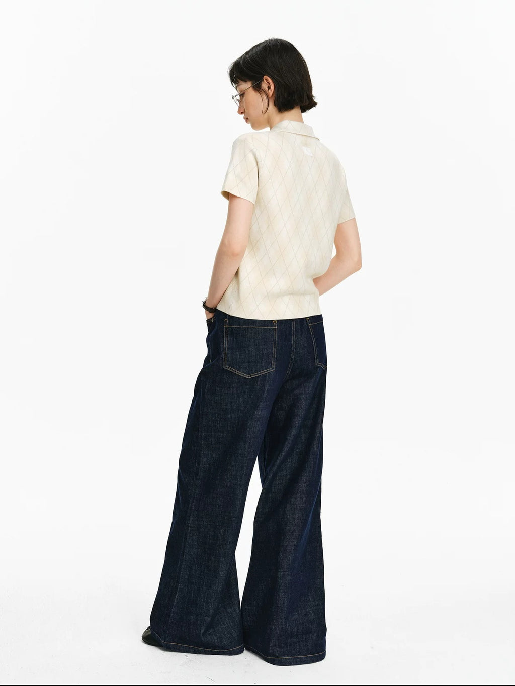 PCLP Antibacterial Viscose Blend Polo Collar Geometric Youthful Casual Unisex T-Shirt