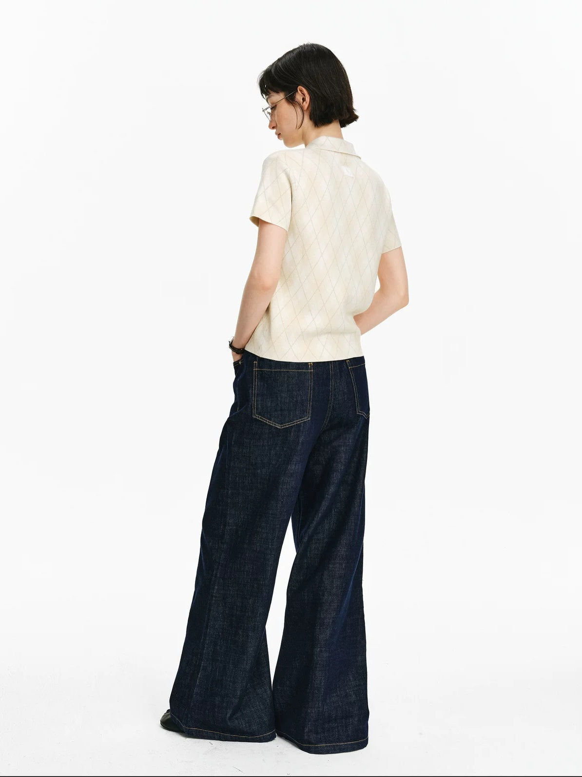 PCLP Antibacterial Viscose Blend Polo Collar Geometric Youthful Casual Unisex T-Shirt