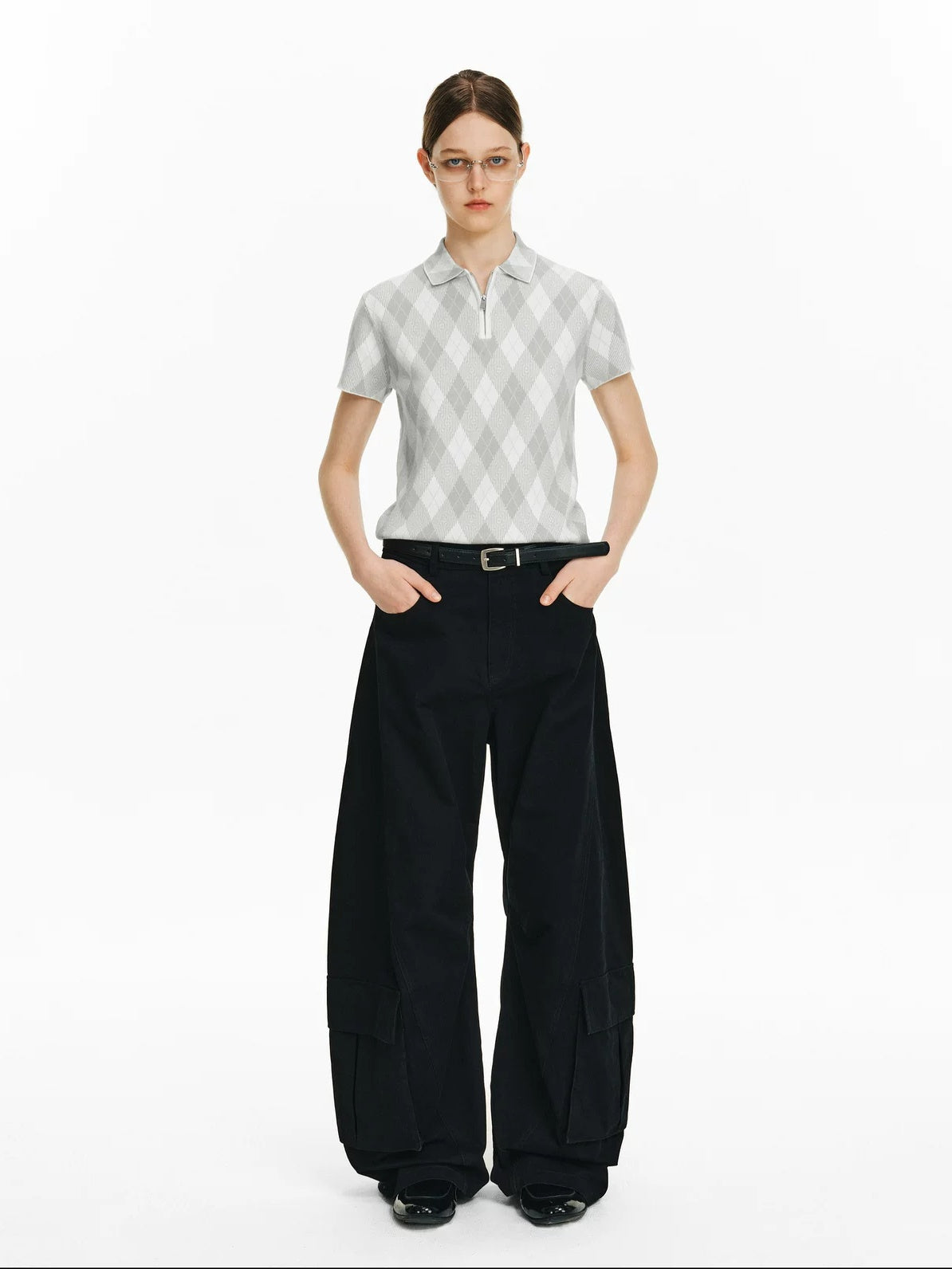 PCLP Antibacterial Viscose Blend Polo Collar Geometric Youthful Casual Unisex T-Shirt