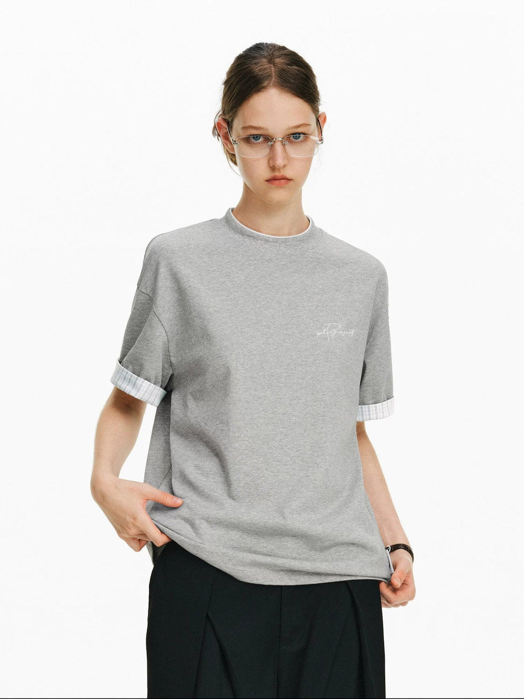 PCLP Breathable 100% Cotton Loose Fit Youth Street Casual Women Short Sleeve T-Shirt