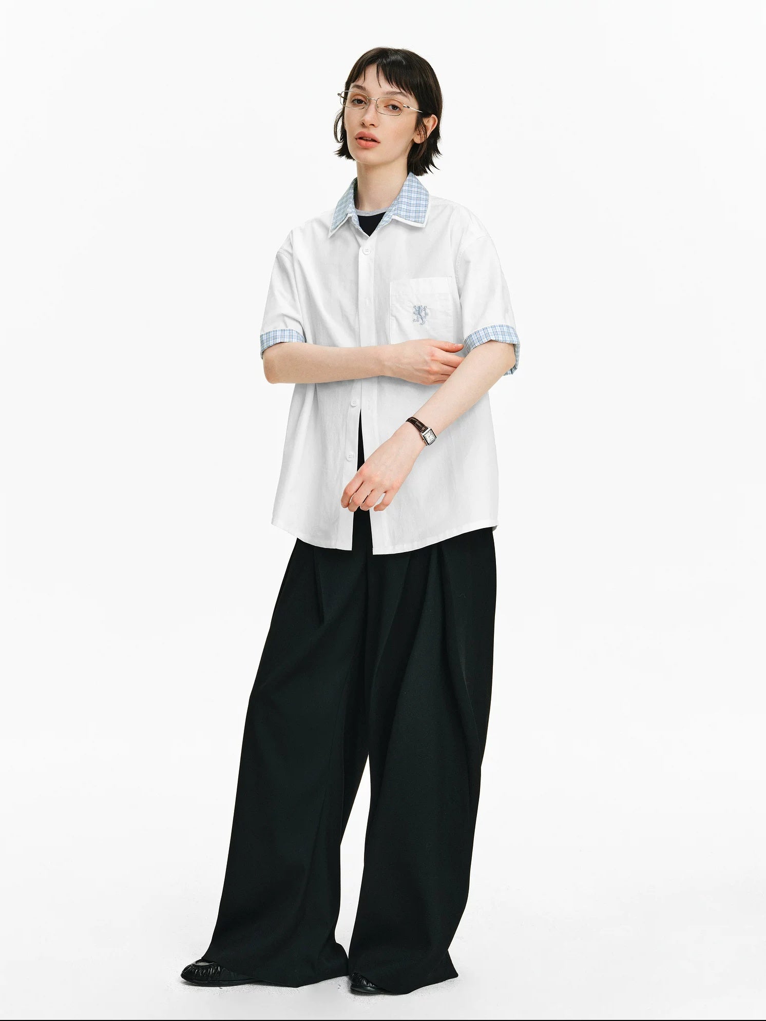 PCLP Breathable 100% Cotton Oversized Youthful Casual Everyday Women Black T-Shirt