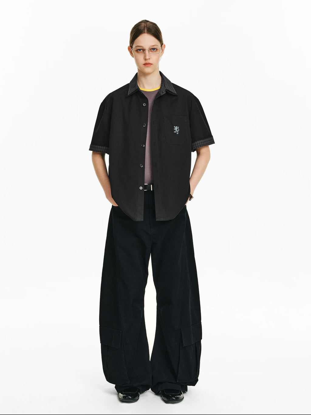 PCLP Breathable 100% Cotton Oversized Youthful Casual Everyday Women Black T-Shirt