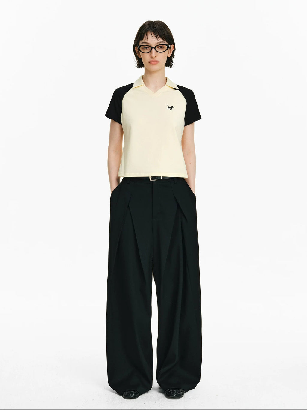 PCLP Breathable 100 Percent Cotton Embroidered Slim Collared Women Animal T-Shirt