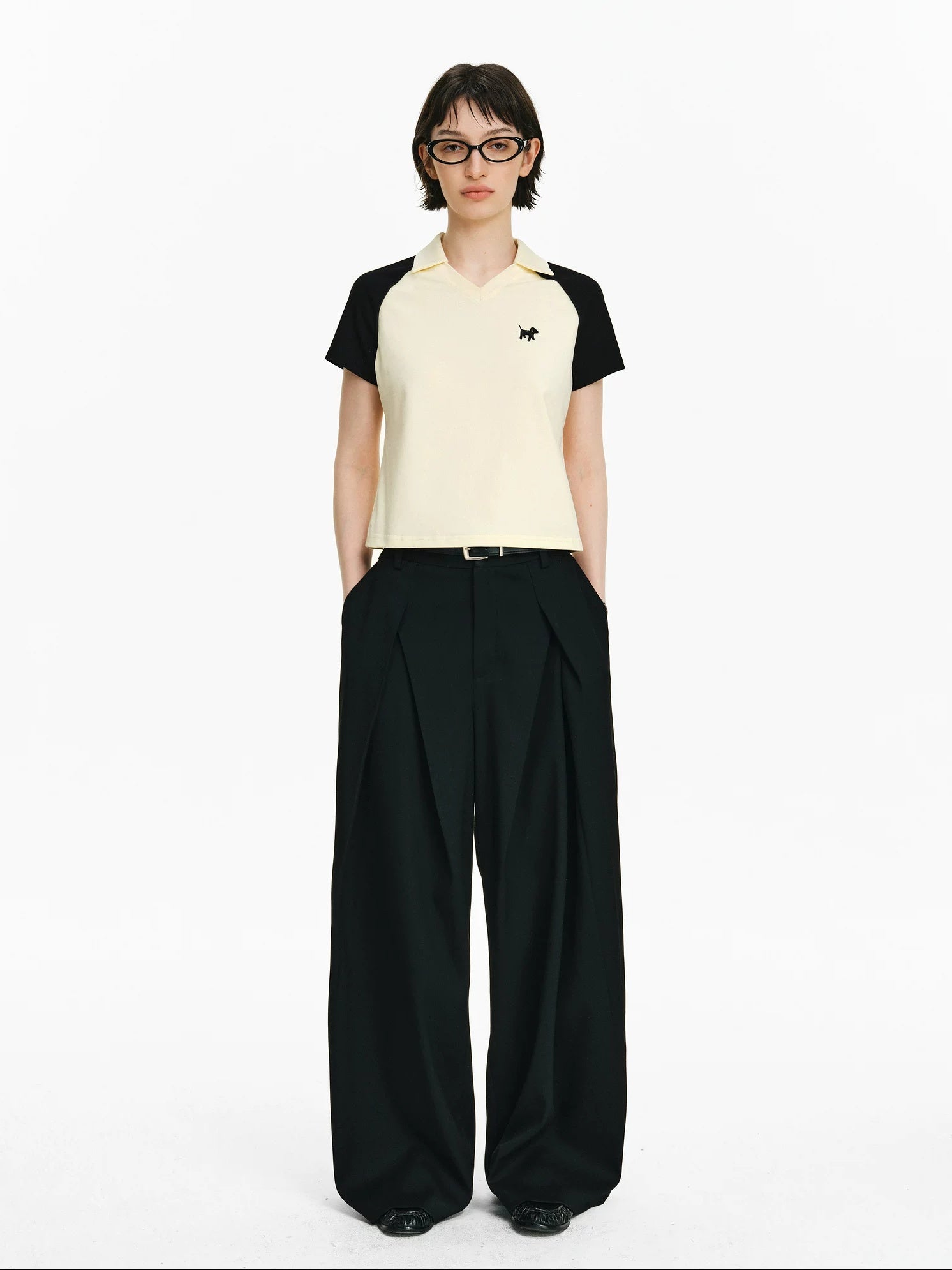 PCLP Breathable 100 Percent Cotton Embroidered Slim Collared Women Animal T-Shirt