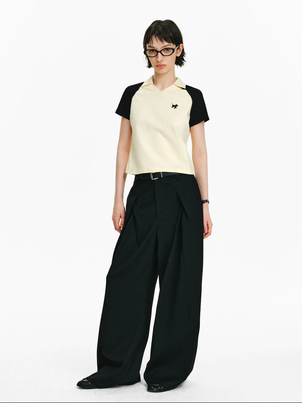 PCLP Breathable 100 Percent Cotton Embroidered Slim Collared Women Animal T-Shirt