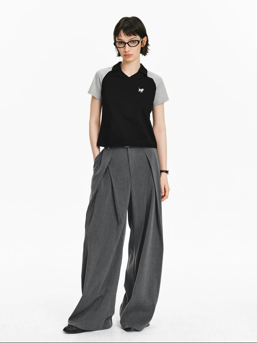 PCLP Breathable 100 Percent Cotton Embroidered Slim Collared Women Animal T-Shirt