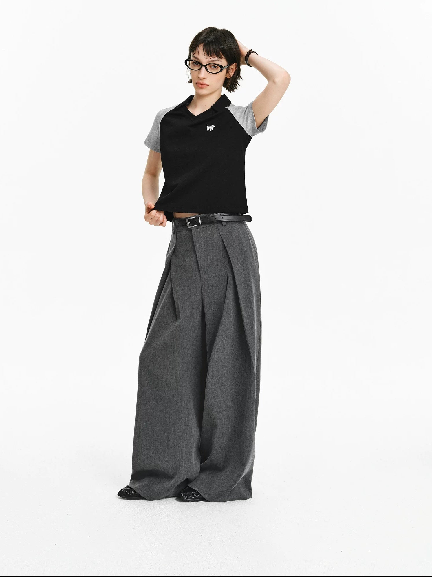 PCLP Breathable 100 Percent Cotton Embroidered Slim Collared Women Animal T-Shirt