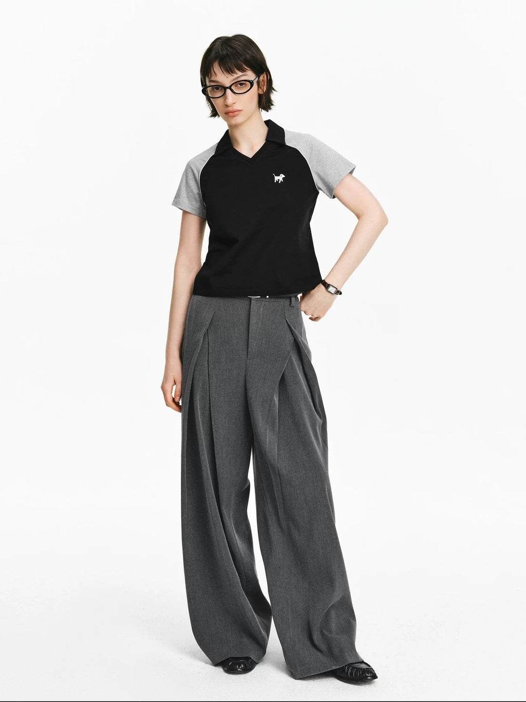 PCLP Breathable 100 Percent Cotton Embroidered Slim Collared Women Animal T-Shirt