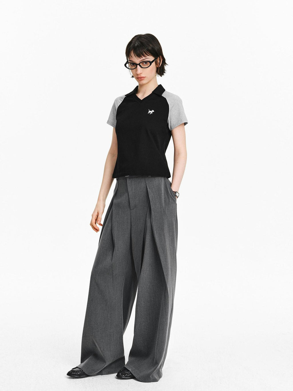 PCLP Breathable 100 Percent Cotton Embroidered Slim Collared Women Animal T-Shirt