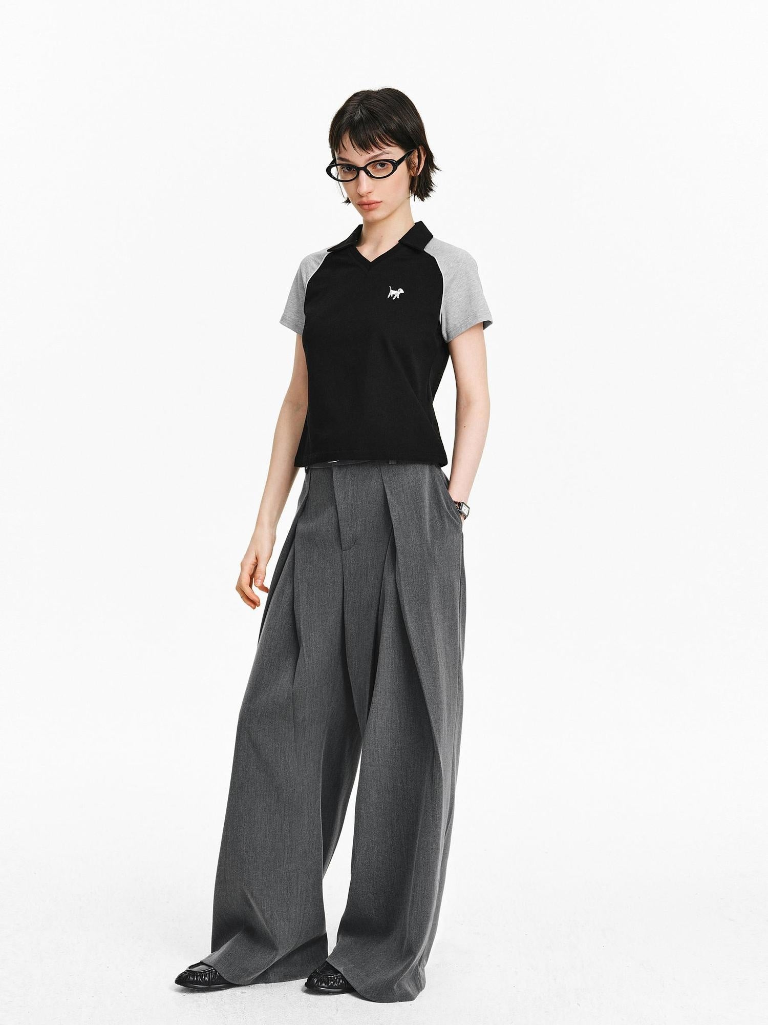 PCLP Breathable 100 Percent Cotton Embroidered Slim Collared Women Animal T-Shirt