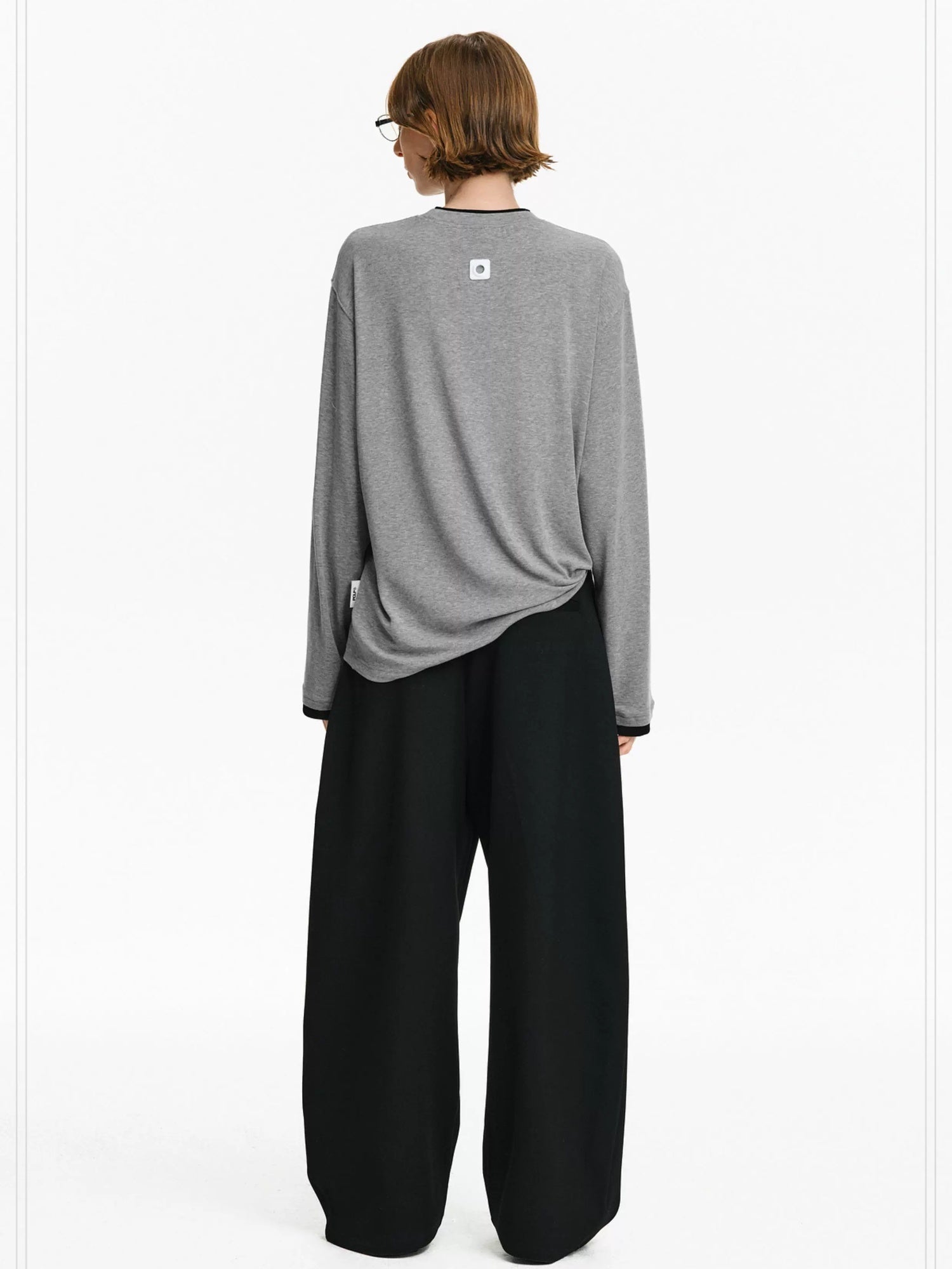 PCLP Breathable Animal Print Loose Fit Unisex Crew Neck Long Sleeve T-Shirt