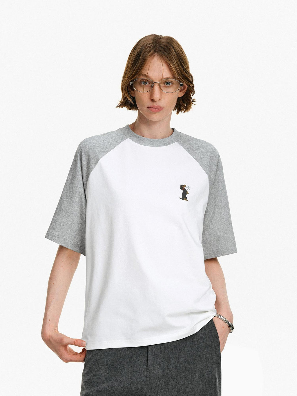 PCLP Breathable Cotton Blend Animal Print Loose Fit Crew Neck Women Casual T-Shirt