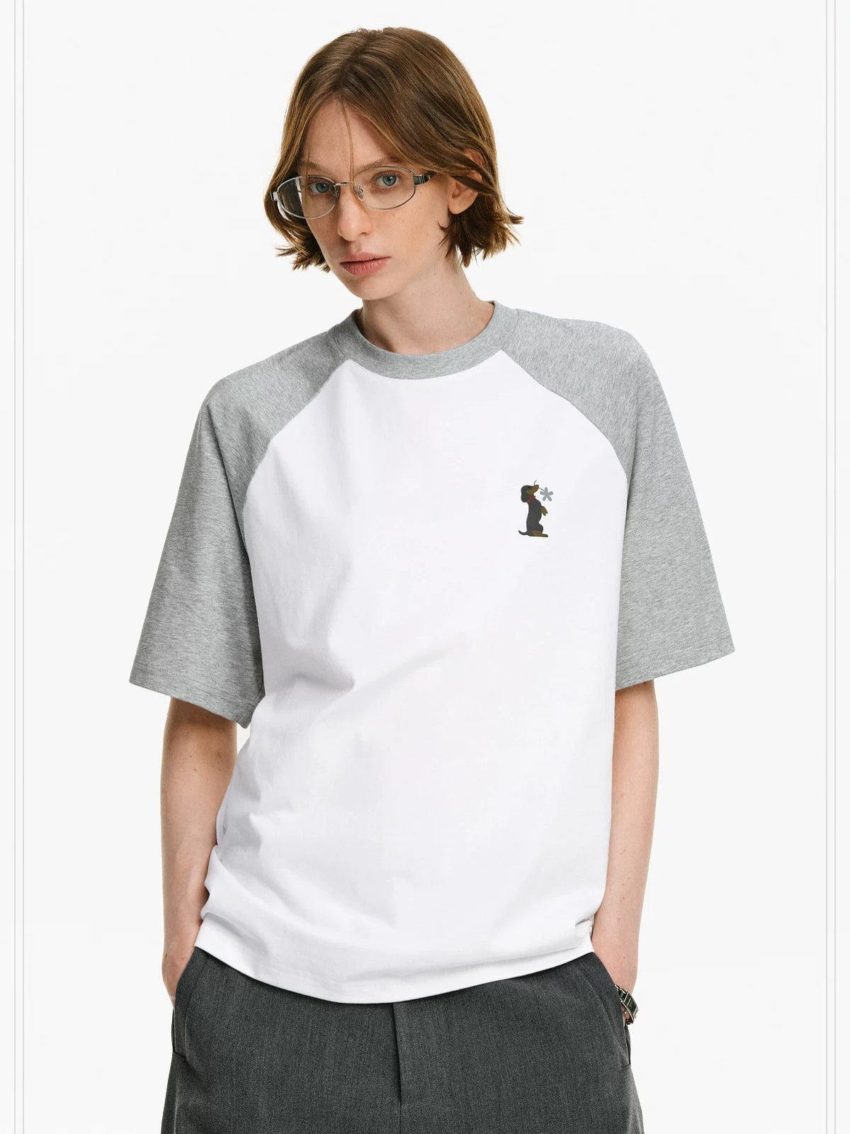 PCLP Breathable Cotton Blend Animal Print Loose Fit Crew Neck Women Casual T-Shirt