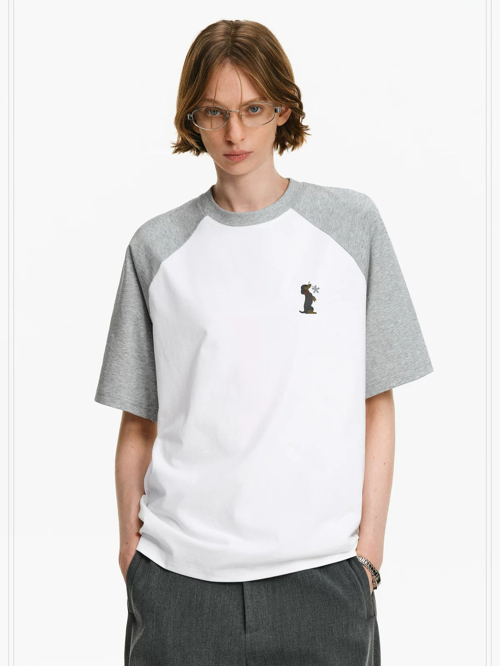 PCLP Breathable Cotton Blend Animal Print Loose Fit Crew Neck Women Casual T-Shirt