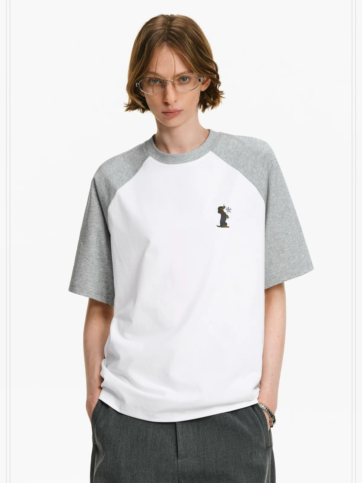 PCLP Breathable Cotton Blend Animal Print Loose Fit Crew Neck Women Casual T-Shirt