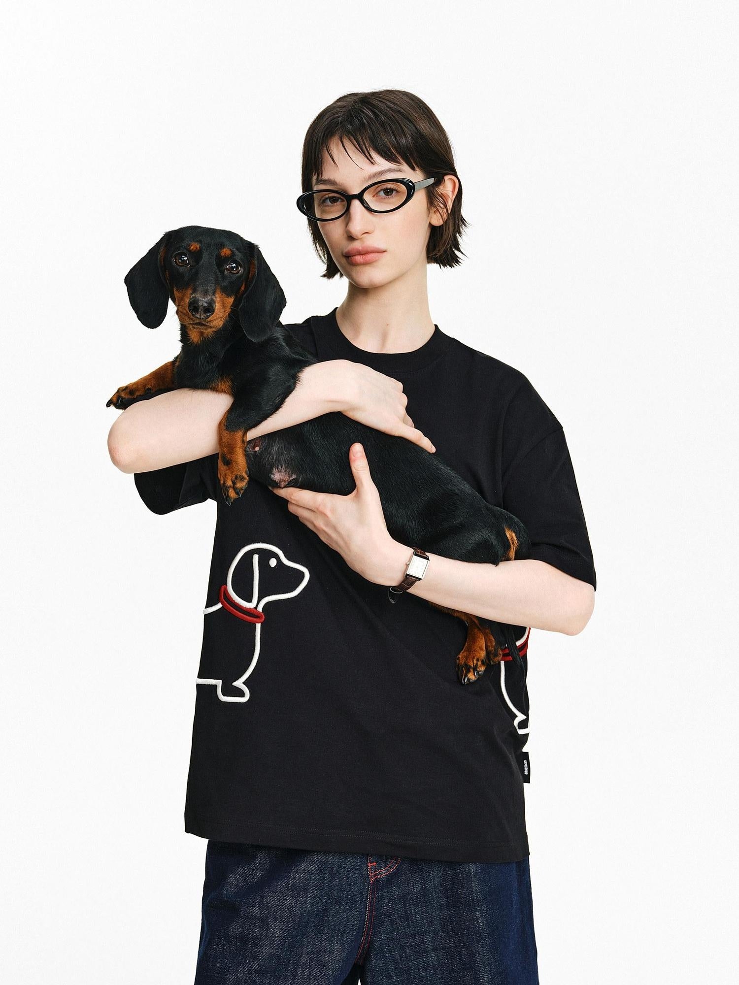 PCLP Breathable Cotton Blend Animal Print Loose Fit Round Neck Women T-Shirt