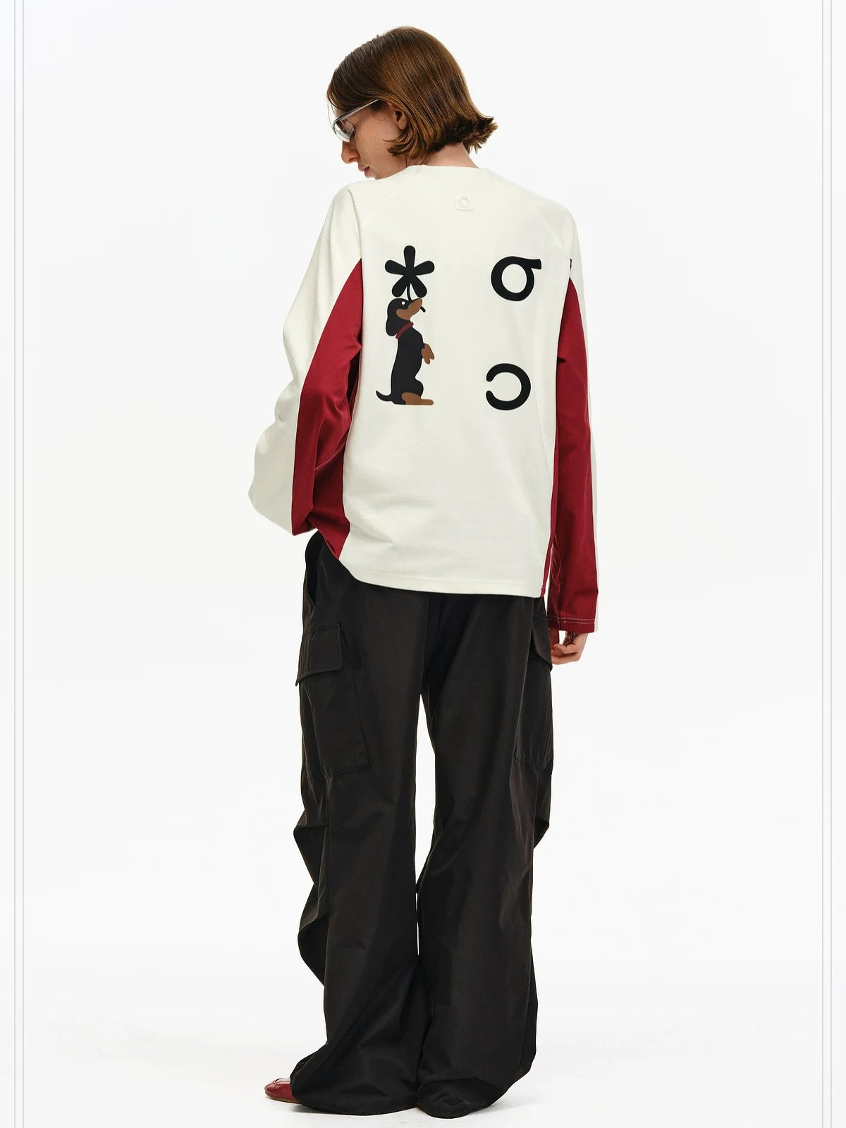 PCLP Breathable Cotton Blend Animal Print Loose Fit Unisex Long Sleeve T-Shirt