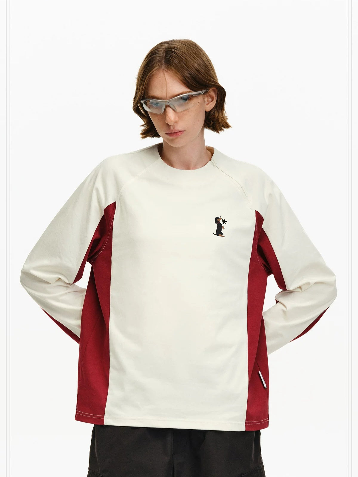 PCLP Breathable Cotton Blend Animal Print Loose Fit Unisex Long Sleeve T-Shirt