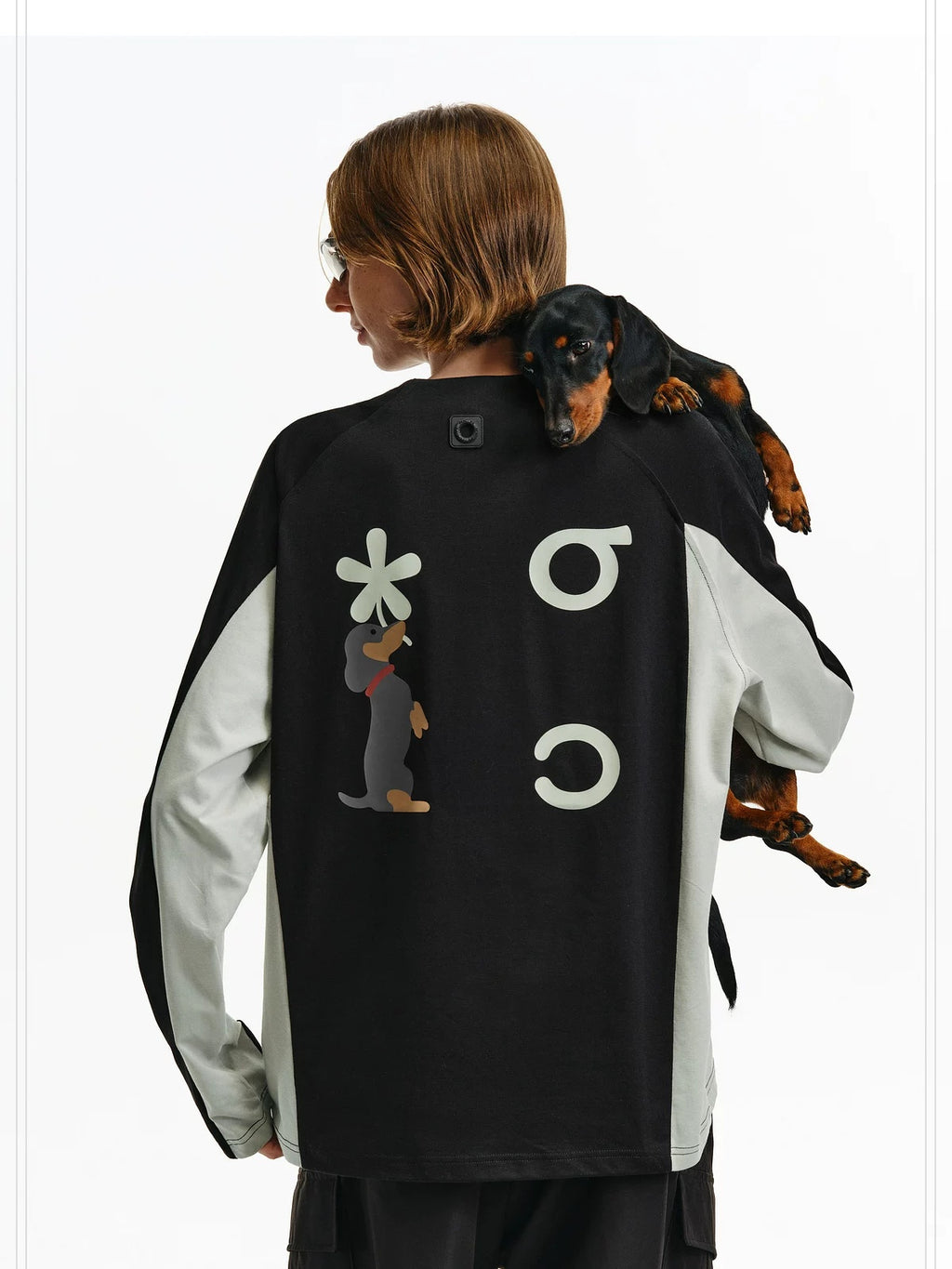 PCLP Breathable Cotton Blend Animal Print Loose Fit Unisex Long Sleeve T-Shirt