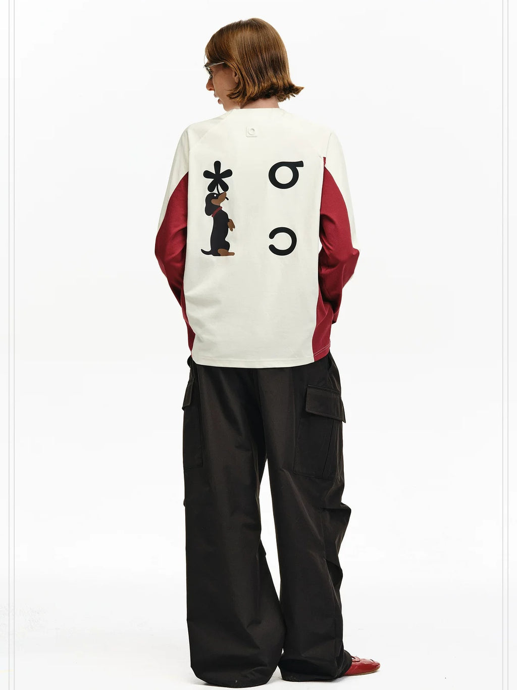 PCLP Breathable Cotton Blend Animal Print Loose Fit Unisex Long Sleeve T-Shirt