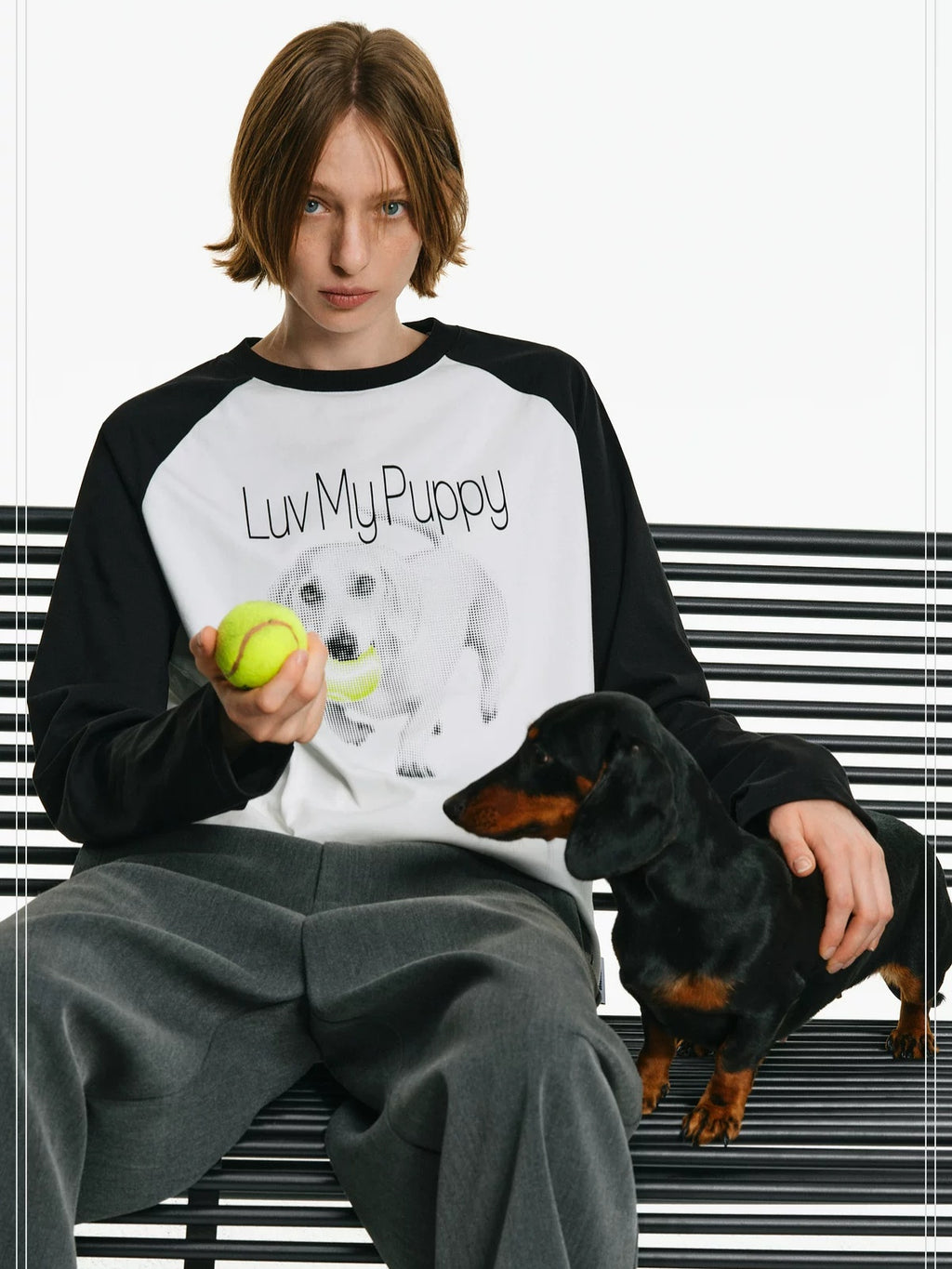 PCLP Breathable Cotton Blend Animal Print Loose Unisex Long Sleeve T-Shirt