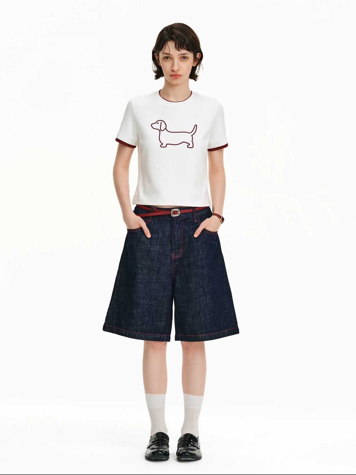 PCLP Breathable Cotton Blend Animal Print Round Neck Short Sleeve Women Daily T-Shirt