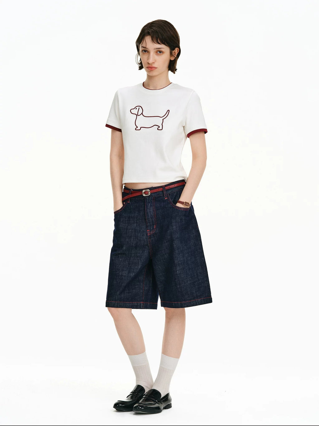 PCLP Breathable Cotton Blend Animal Print Round Neck Short Sleeve Women Daily T-Shirt