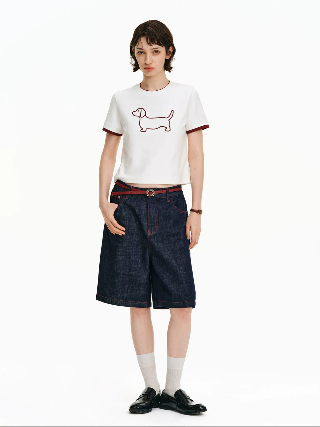 PCLP Breathable Cotton Blend Animal Print Round Neck Short Sleeve Women Daily T-Shirt