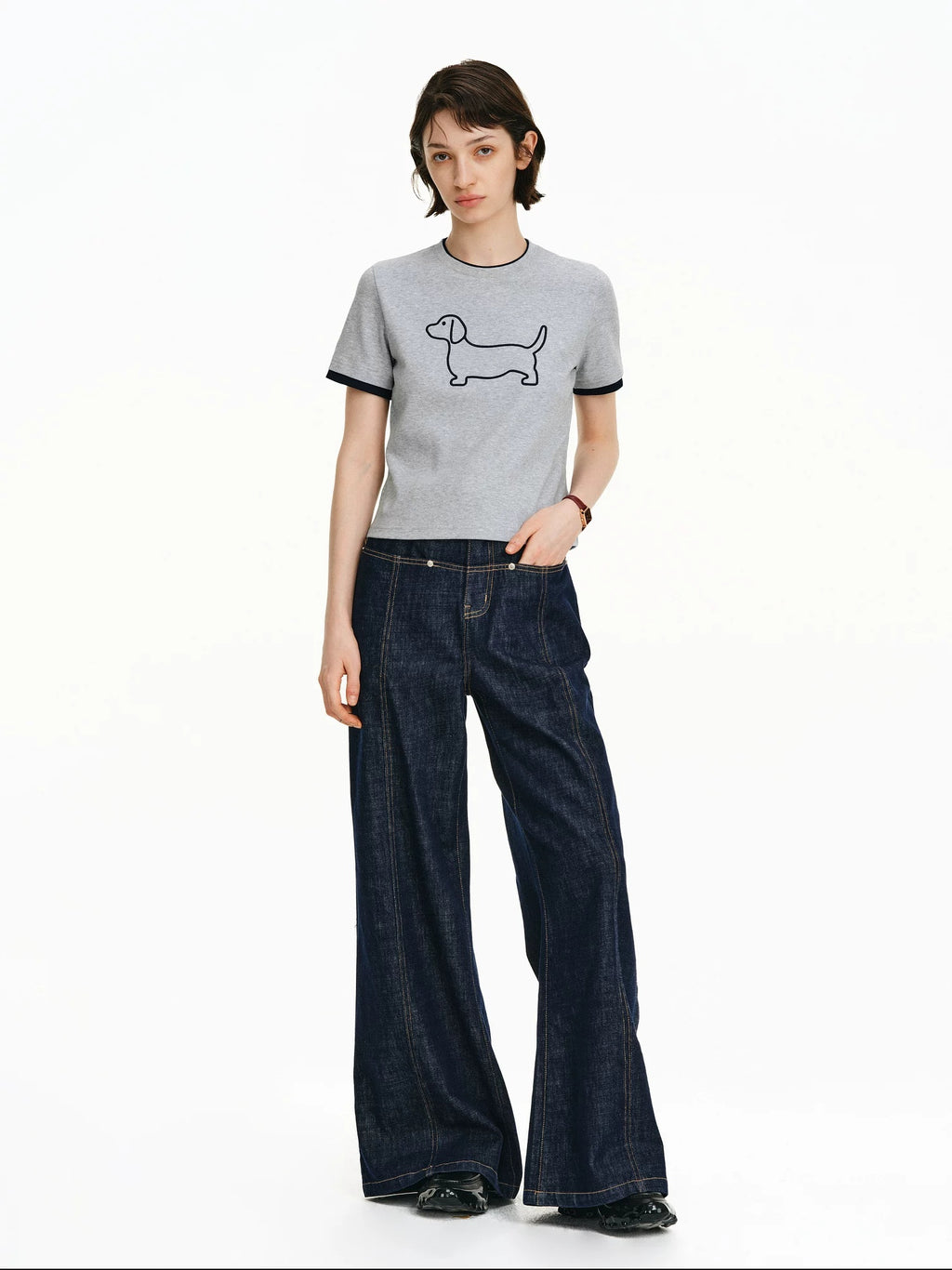 PCLP Breathable Cotton Blend Animal Print Round Neck Short Sleeve Women Daily T-Shirt