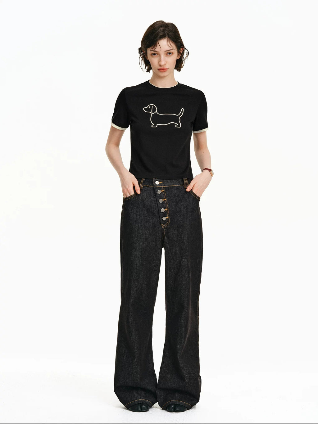 PCLP Breathable Cotton Blend Animal Print Round Neck Short Sleeve Women Daily T-Shirt