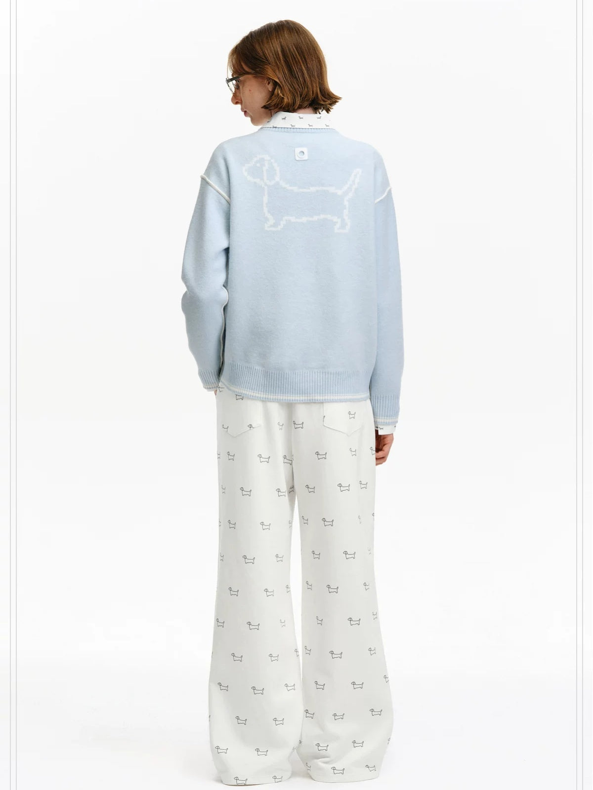 PCLP Breathable Cotton Blend Animal Print Wide Leg Drawstring Pockets Women Pants