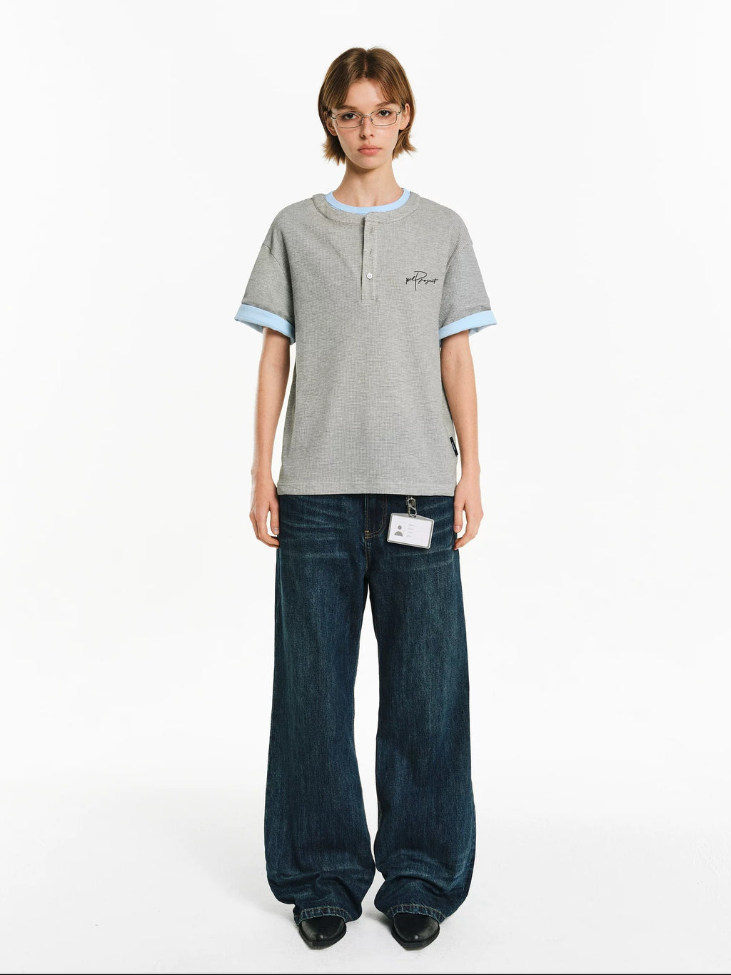 PCLP Breathable Cotton Blend Crew Neck Trendy Fit Women Solid Color T-Shirt