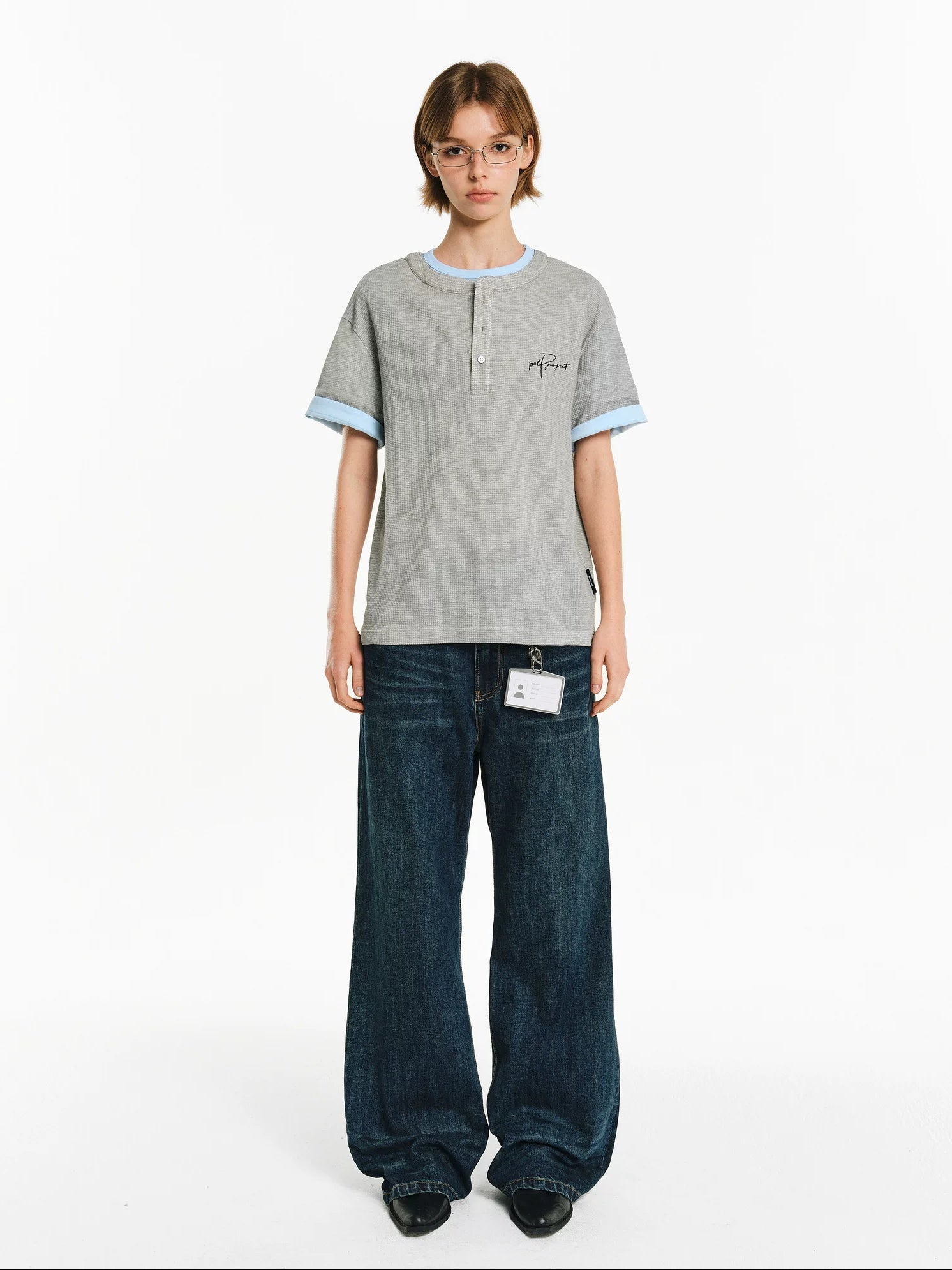 PCLP Breathable Cotton Blend Crew Neck Trendy Fit Women Solid Color T-Shirt