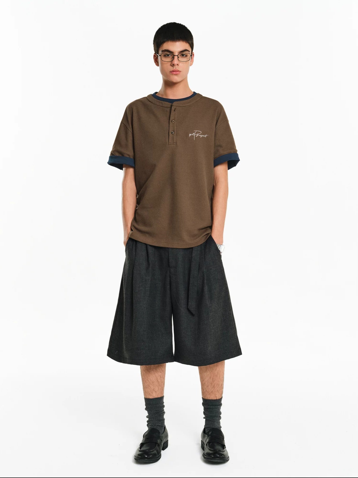 PCLP Breathable Cotton Blend Crew Neck Trendy Fit Women Solid Color T-Shirt