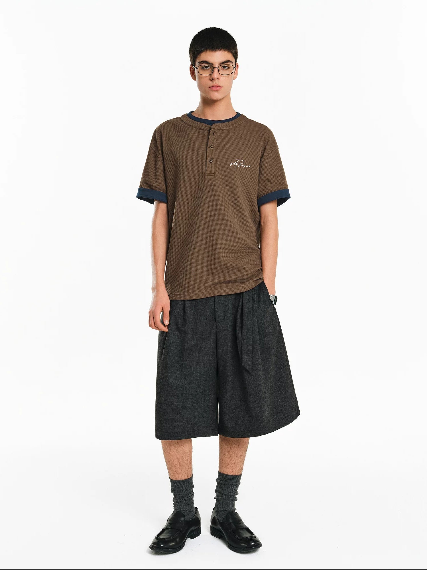 PCLP Breathable Cotton Blend Crew Neck Trendy Fit Women Solid Color T-Shirt