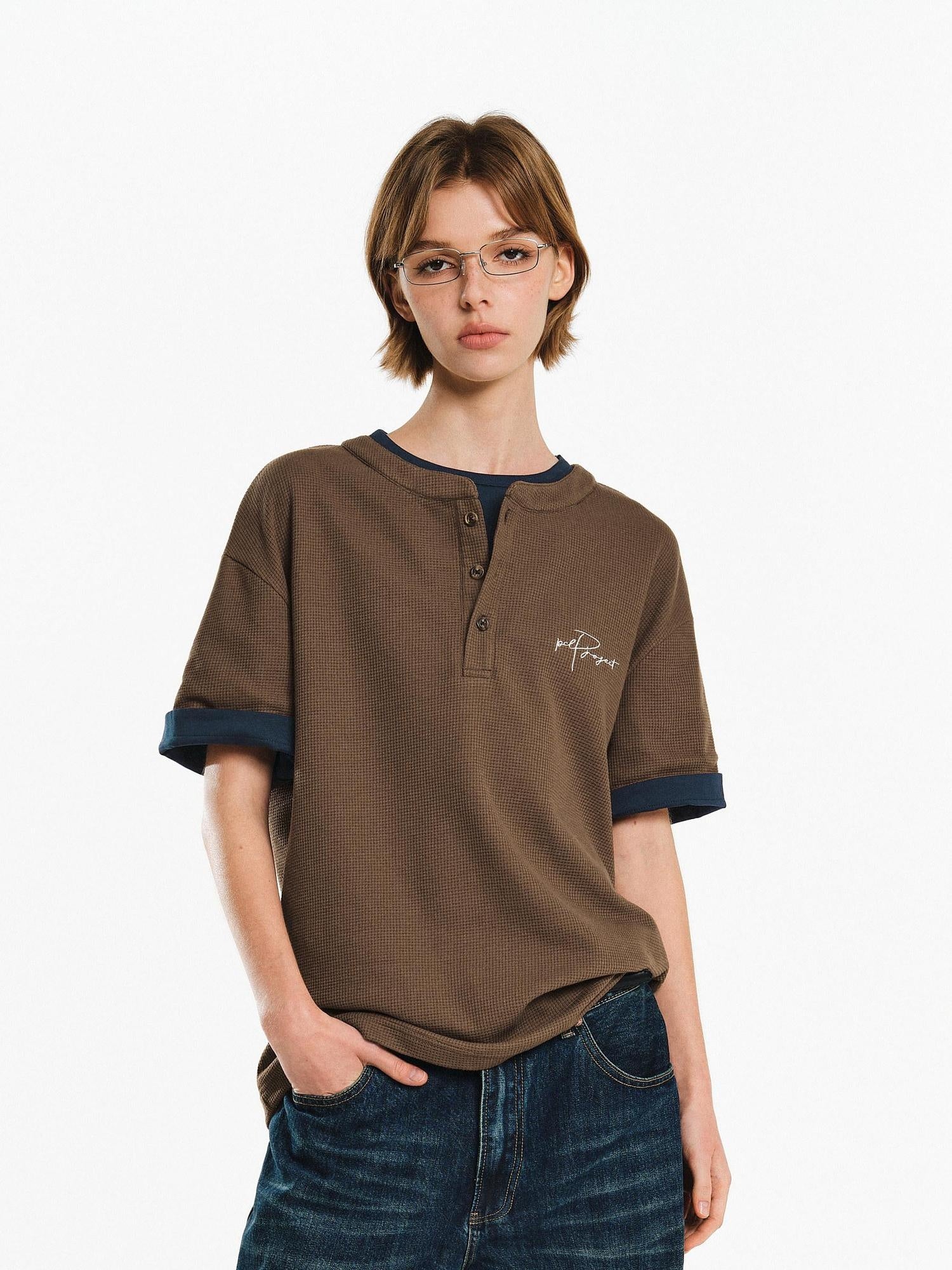 PCLP Breathable Cotton Blend Crew Neck Trendy Fit Women Solid Color T-Shirt